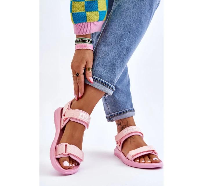 Damskie Sportowe Sandały Big Star LL274729 Różowe Damskie Sportowe Sandały Big Star LL274729 Różowe