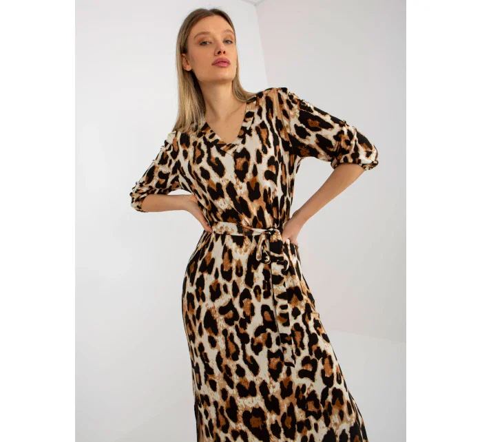 Dámske šaty LK SK 509249 2.71P čierna a béžová - FPrice