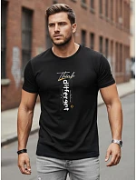 Pánske bavlnené tričko s potlačou Think Different black FashionStreet NX0133R