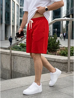 Pánske červené teplákové šortky FashionStreet SX2637