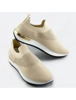 Béžové dámske nazúvacie športové topánky (XA157)