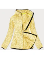 Žltá melanžová plyšová dámska mikina (HH009-26)