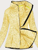 Žltá melanžová plyšová dámska mikina (HH009-26)