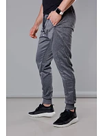Pánské teplákové kalhoty v grafitové barvě se stahovacími lemy model 18345029 - J.STYLE Pánské teplákové kalhoty v grafitové barvě se stahovacími lemy model 18345029 - J.STYLE