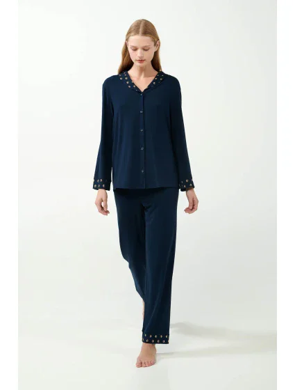 Elegantní pyžamo s knoflíky model 20515618 - Vamp Elegantní pyžamo s knoflíky model 20515618 - Vamp