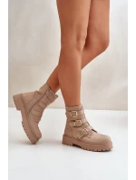 Ocieplane Botki Damskie Ze Zdobieniem Beżowe Ciascia Ocieplane Botki Damskie Ze Zdobieniem Beżowe Ciascia