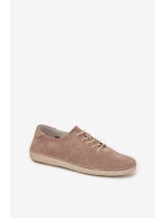 Dámské polobotky z přírodního semiše model 22013896 tmavě béžové - S.Barski Dámské polobotky z přírodního semiše model 22013896 tmavě béžové - S.Barski