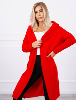 Červený sveter s kapucňou