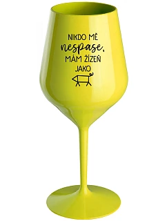 Nikto sa ma nemôže dotknúť, mám zápästie ako zápästie - žltý nerozbitný pohár na víno 470 ml