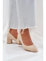 Lodičky na sloupku model 21253432 béžové Step in style - SWEET SHOES Lodičky na sloupku model 21253432 béžové Step in style - SWEET SHOES