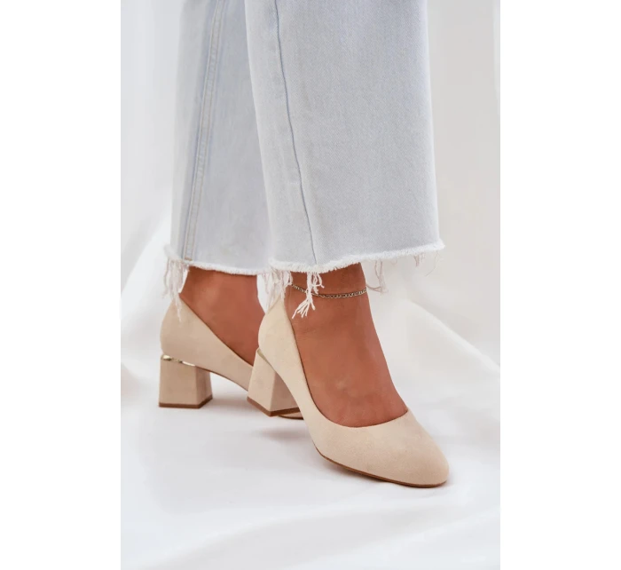 Lodičky na sloupku model 21253432 béžové Step in style - SWEET SHOES Lodičky na sloupku model 21253432 béžové Step in style - SWEET SHOES