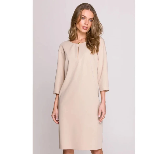 Dámske šaty S394 Beige - Stylove