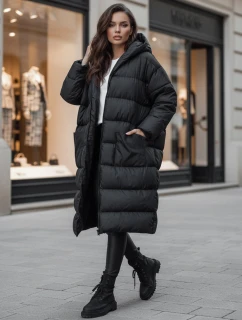 Dámska oversize zimná bunda s kapucňou ANNIKA black FashionStreet TY4541z