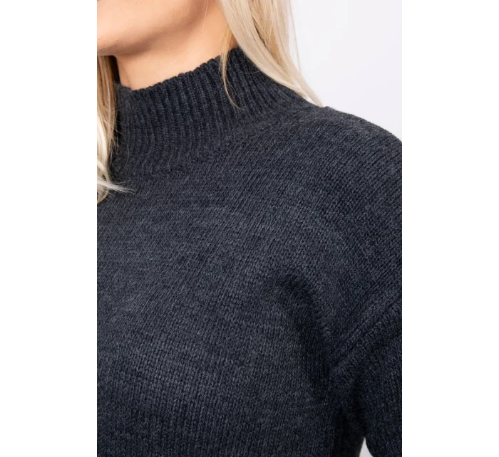 Polovičný sveter s rolákom grafitový Polovičný sveter s rolákom grafitový