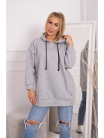 Zateplená mikina so zapínaním na cvoky sivá