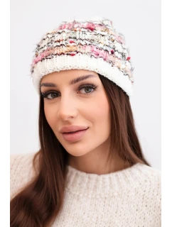 Dámská zimní vlněná čepice s ozdobnými krystalky K399 černá