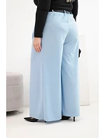 Dámske Plus veľkosť široké nohavice s opaskom Modrá Dámske Plus veľkosť široké nohavice s opaskom Modrá