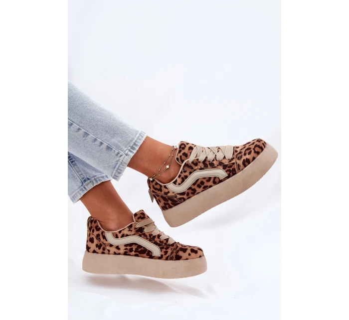 Sneakersy Damskie Na Platformie Panterka Tellnira