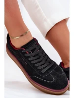 Zamszowe Damskie Sneakersy Daniel Lopez Just Dare SS2D4006 Czarne