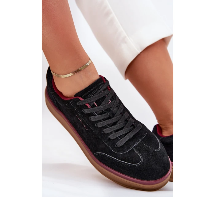 Zamszowe Damskie Sneakersy Daniel Lopez Just Dare SS2D4006 Czarne