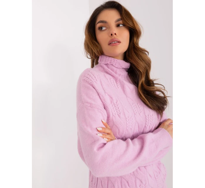 Sweter AT SW model 19335725 jasny fioletowy - FPrice Sweter AT SW model 19335725 jasny fioletowy - FPrice