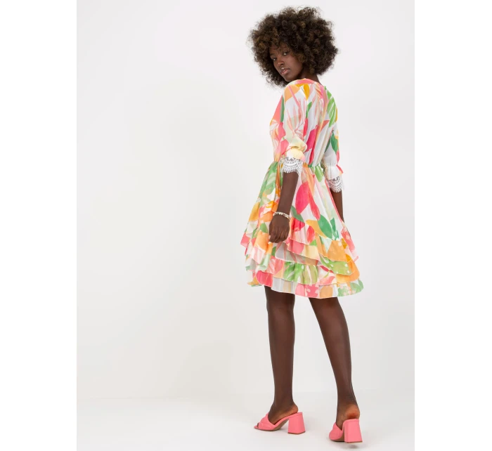 Šaty DHJ SK 0997 1.33X bielo-ružové Šaty DHJ SK 0997 1.33X bielo-ružové