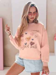 Dámska nadrozmerná mikina so srdiečkami PINKNOTE pink FashionStreet BY1500