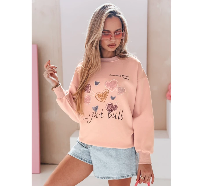 Dámska nadrozmerná mikina so srdiečkami PINKNOTE pink FashionStreet BY1500