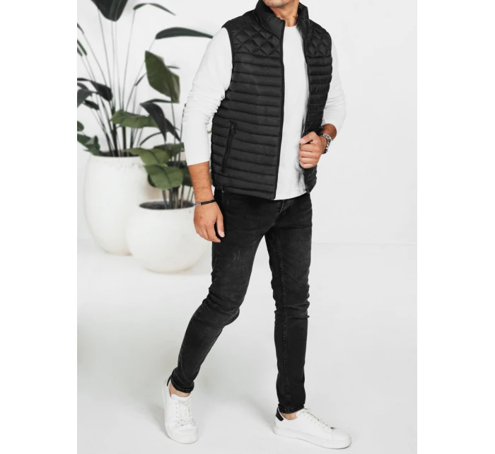 Pánska prešívaná vesta čierna Dstreet TX5076