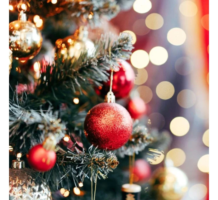 DEKORATÍVNE PLASTOVÉ OZDOBY BEZPEČNÉ 40KS ČERVENÁ SĽUDA