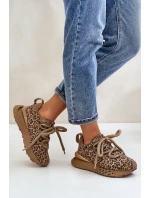 Zamszowe Sneakersy Damskie Na Platformie Z Grubym Sznurowaniem Panterka Artiker 55C0135 Brązowe Zamszowe Sneakersy Damskie Na Platformie Z Grubym Sznurowaniem Panterka Artiker 55C0135 Brązowe