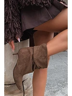 kotníkové boty typu na podpatku Khaki model 22360448 - Boto kotníkové boty typu na podpatku Khaki model 22360448 - Boto
