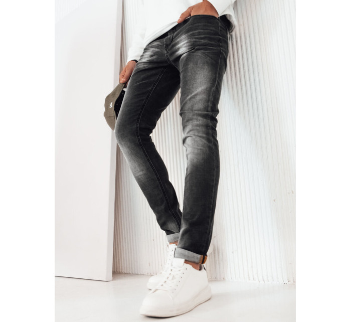 Pánske čierne džínsové nohavice Dstreet UX4236
