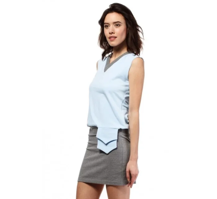 Letné šaty mini značkové BeWear bez rukávov krátke svetlo modré - Modrá - BeWear Letné šaty mini značkové BeWear bez rukávov krátke svetlo modré - Modrá - BeWear