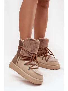Dámské sněhové boty s kožíškem Béžová model 21803133 - D.Franklin
