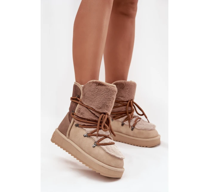 Dámské sněhové boty s kožíškem Béžová model 21803133 - D.Franklin