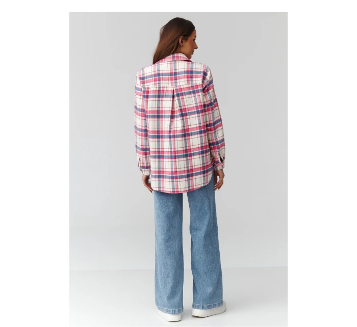 Košeľa s dlhým rukávom model 224093 Makadamia Košeľa s dlhým rukávom model 224093 Makadamia