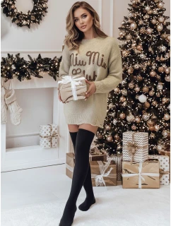 Dámský svetr  v jedné velikosti s béžový Dstreet model 21982121 - FashionStreet