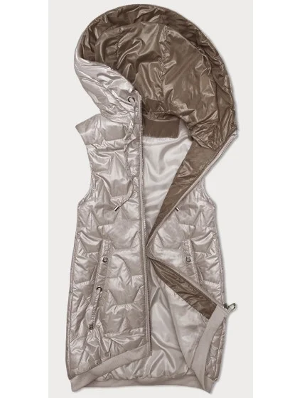 Dámsky top bez rukávov S'West s rebrovaným lemom v perlovo ružovej farbe (B8240-51)