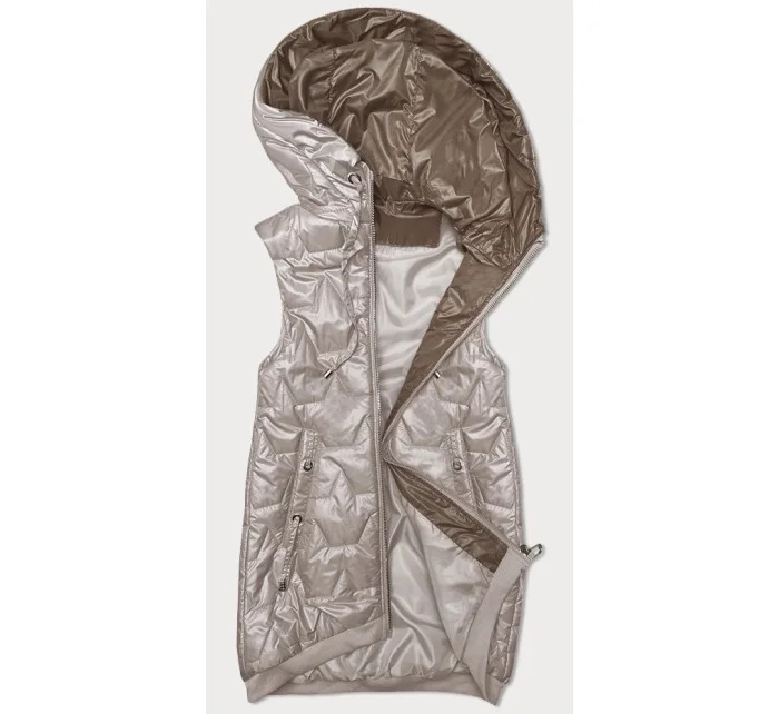 Dámsky top bez rukávov S'West s rebrovaným lemom v perlovo ružovej farbe (B8240-51)