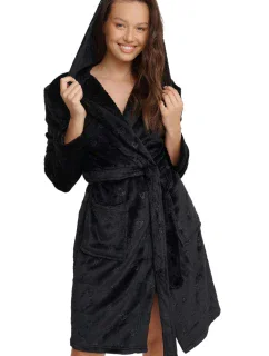 Dámsky župan 41066 Lesklá čierna - HENDERSON