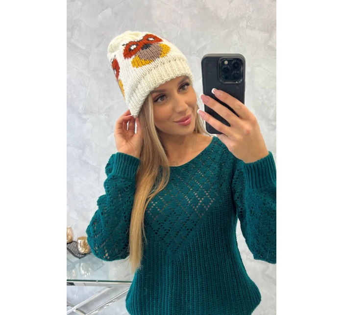 Dámska čiapka Ofelia K349 ecru