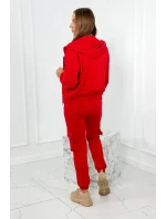Set 3 v 1 mikina + top + kalhoty červený