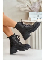 Dámské Zateplené Kožené Boty Černé model 21673867 - Goe