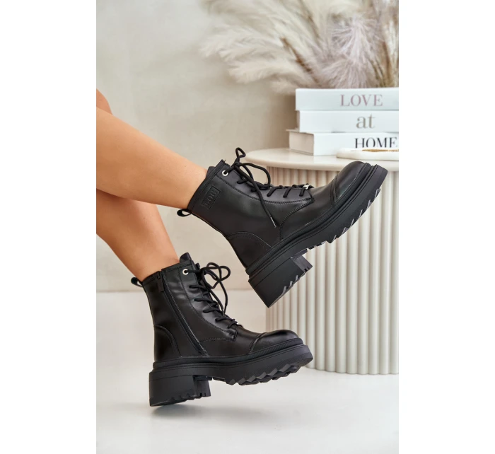 Dámské Zateplené Kožené Boty Černé model 21673867 - Goe