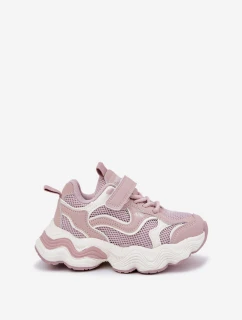 Sneakersy Dziecięce Na Grubej Podeszwie Różowe Lianees