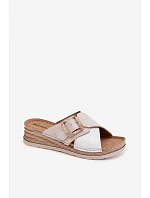 Dámske ponožky na platforme s ozdobnou prackou Inblu RV000012 Light beige