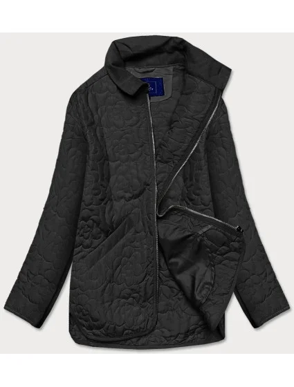 Tenká čierna dámska bunda s ozdobným prešívaním (JIN226) Tenká čierna dámska bunda s ozdobným prešívaním (JIN226)