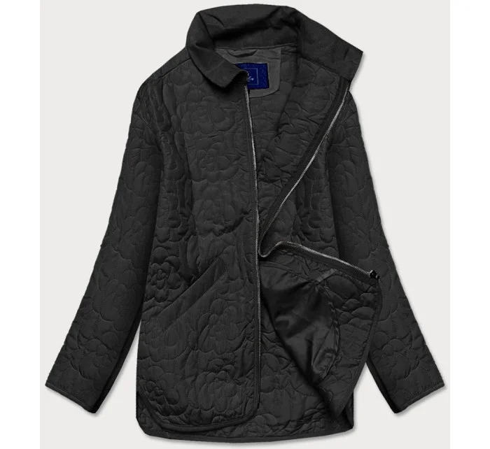 Tenká čierna dámska bunda s ozdobným prešívaním (JIN226) Tenká čierna dámska bunda s ozdobným prešívaním (JIN226)