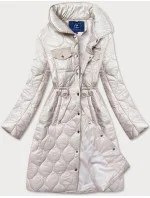 Svetlo béžová dámska prešívaná bunda so stojačikom (AG8-001)